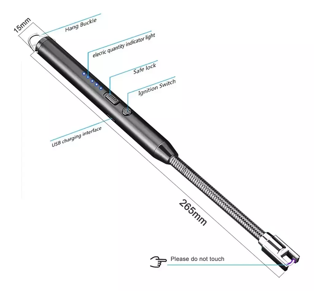 Encendedor Eléctrico Chispero Recargable Usb Plasma