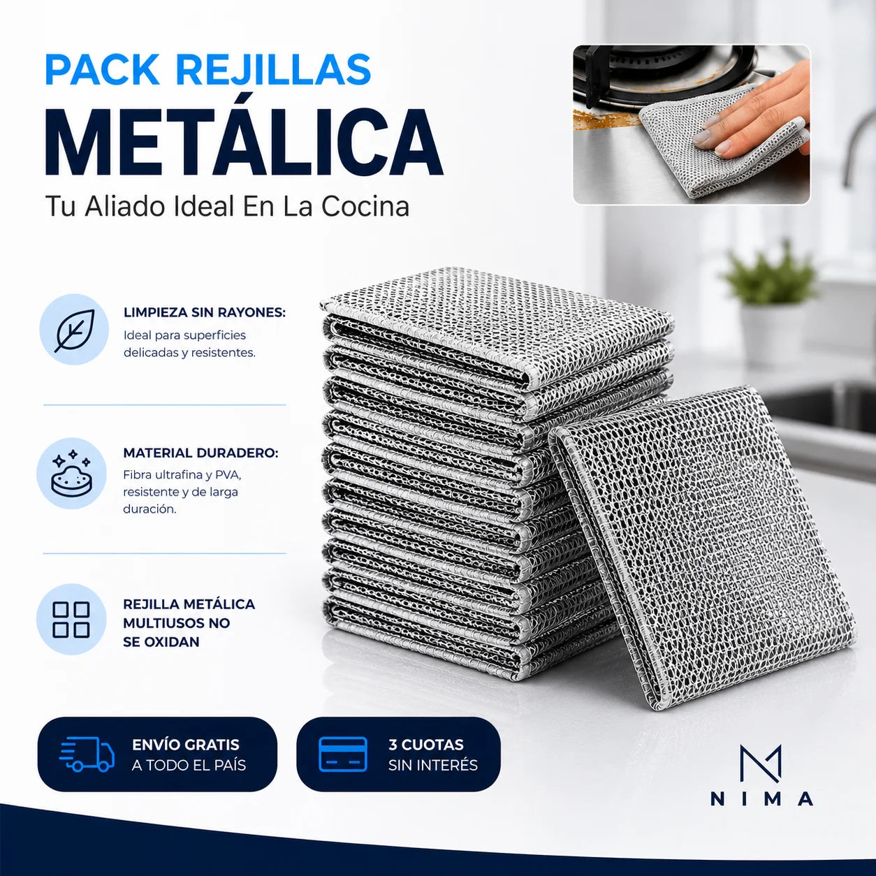 Pack 10 Rejillas Metálica Multiusos- Tu Aliado Ideal En La Cocina