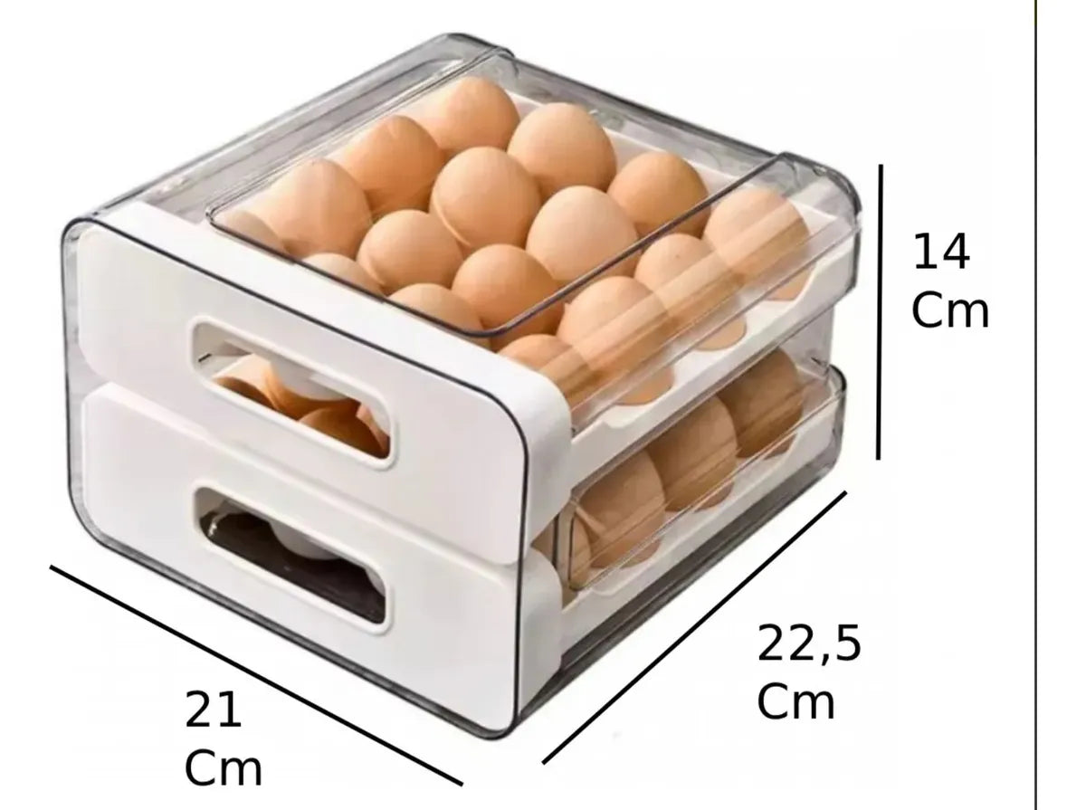 Huevera Cajonera Acrilico 32 Huevos Blanca Cocina Heladera