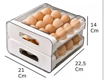 Huevera Cajonera Acrilico 32 Huevos Blanca Cocina Heladera