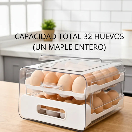Huevera Cajonera Acrilico 32 Huevos Blanca Cocina Heladera