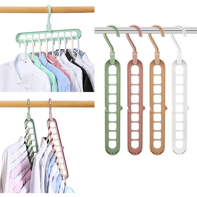 Percha Organizadora 9 Espacios Rebatible Pack x3