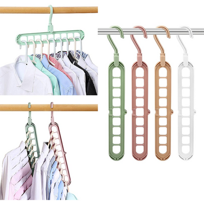 Percha Organizadora 9 Espacios Rebatible Pack x3