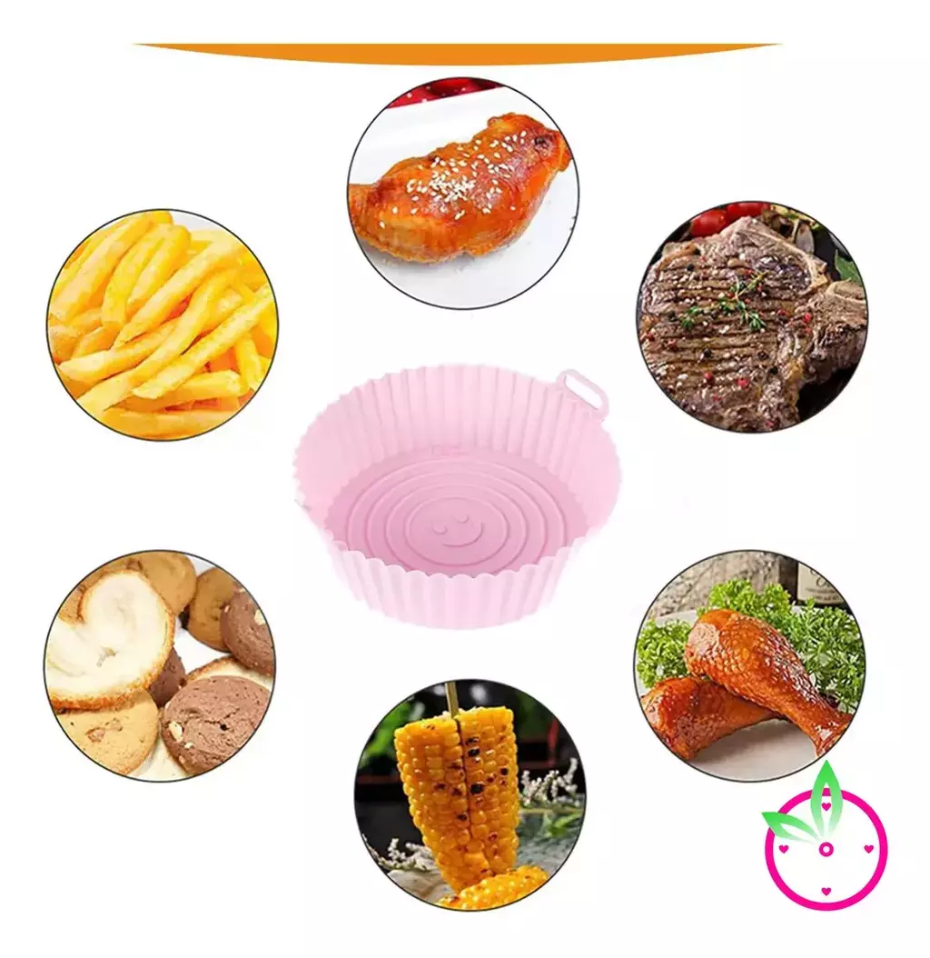 Molde Bandeja Silicona Redonda Freidora Aire Airfryer 20 Cm