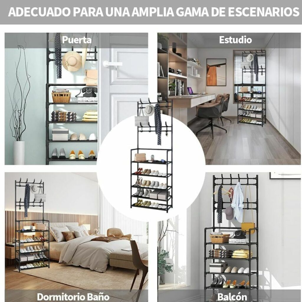 Perchero Organizador de 4 Estantes Estructura Firme