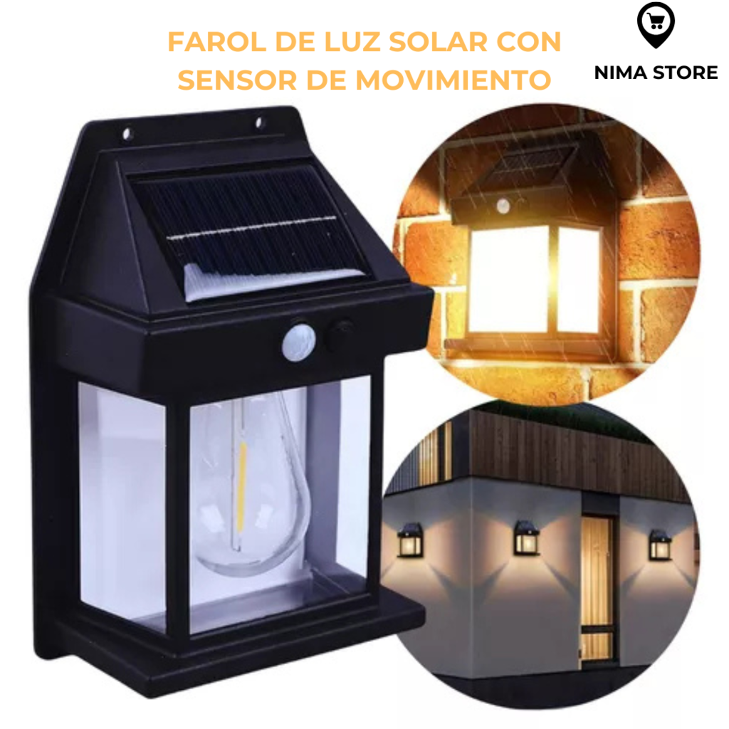 Farol Solar de Pared con Sensor de Movimiento