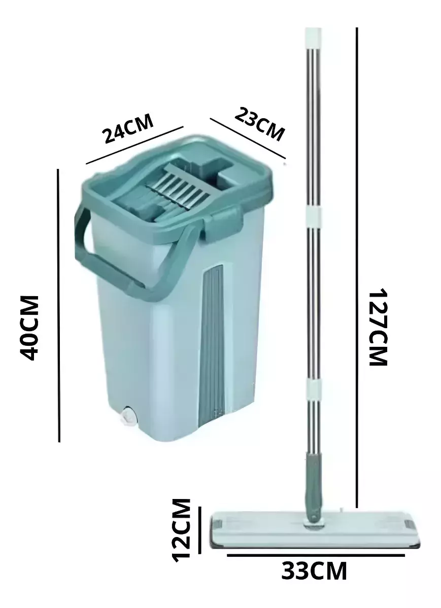 Clean Magic™ | Trapeador Mopa Plano + Balde Escurridor