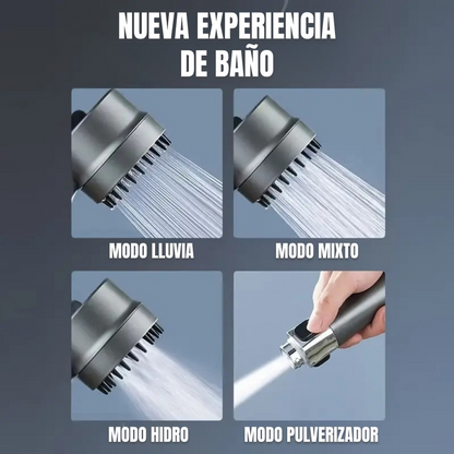 Cabezal de Ducha HidroSpa + Filtro + Manguera y Soporte de REGALO