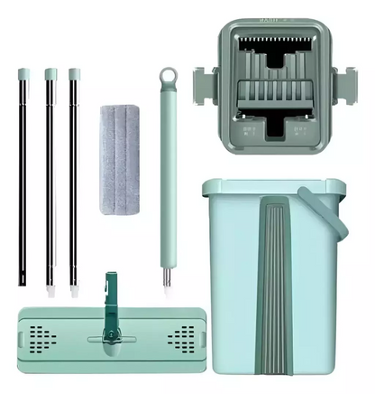 Clean Magic™ | Trapeador Mopa Plano + Balde Escurridor