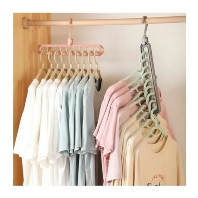 Percha Organizadora 9 Espacios Rebatible Pack x3