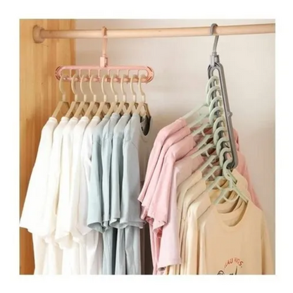 Percha Organizadora 9 Espacios Rebatible Pack x3