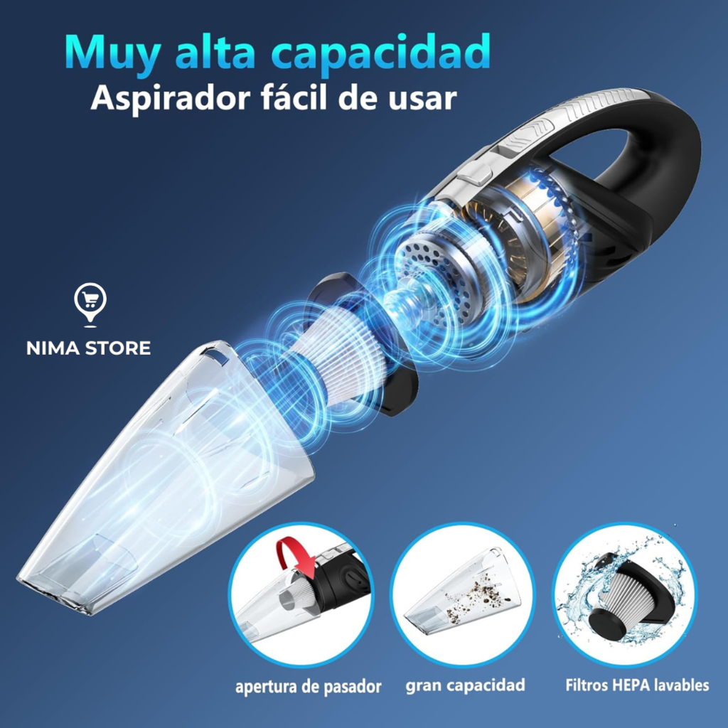 Aspirador de Mano 120W – ¡La Solución Portátil y Poderosa que Necesitás!