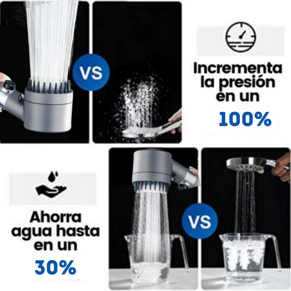 Cabezal de Ducha HidroSpa + Filtro + Manguera y Soporte de REGALO