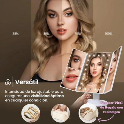 Espejo 3 en 1 Con Luz Led
