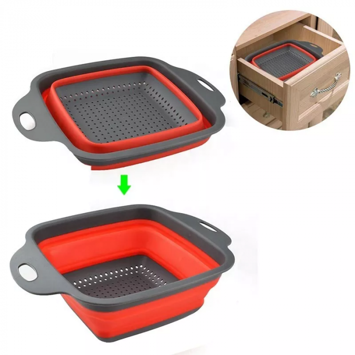 Colador retractil silicona cuadrado 17CM