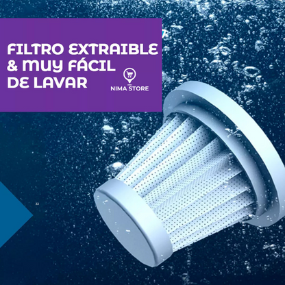 Aspiradora Portátil Inalámbrica con Batería Extraíble y 6 Boquillas Especializadas