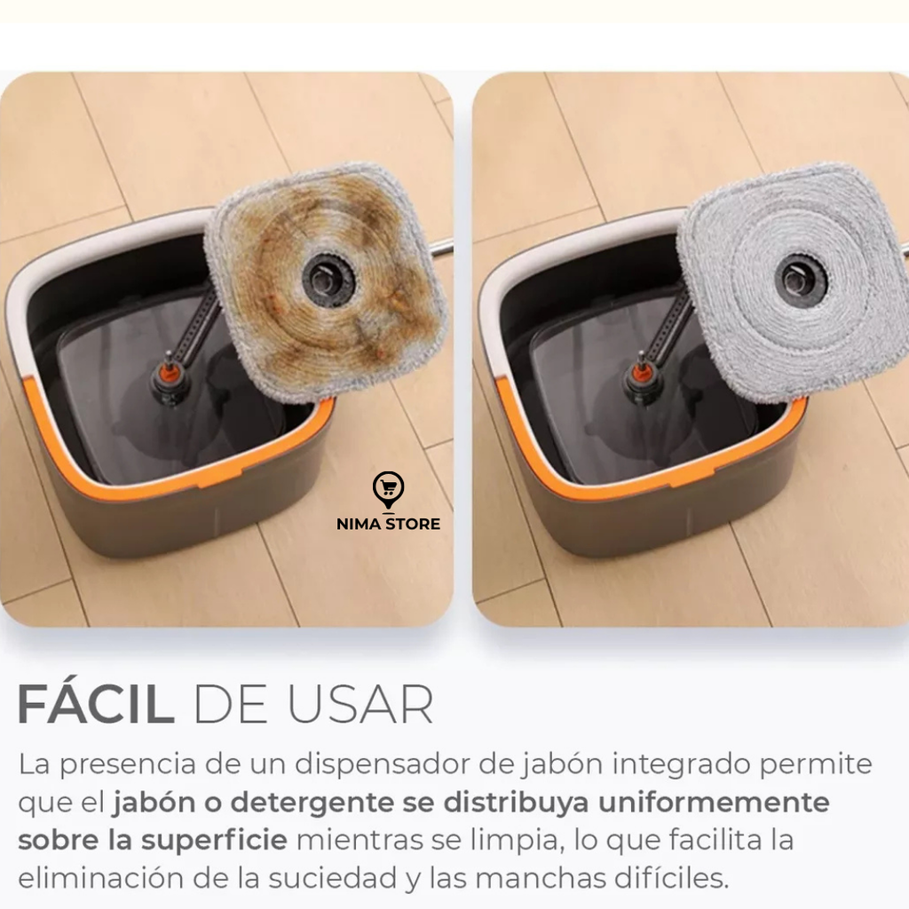 Mopa con Balde Centrifugador Separador (Limpia/Sucia)