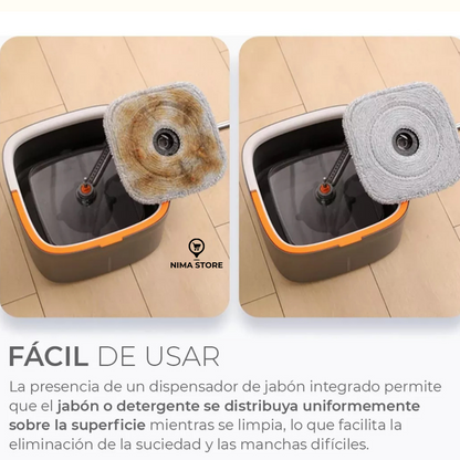 Mopa con Balde Centrifugador Separador (Limpia/Sucia)