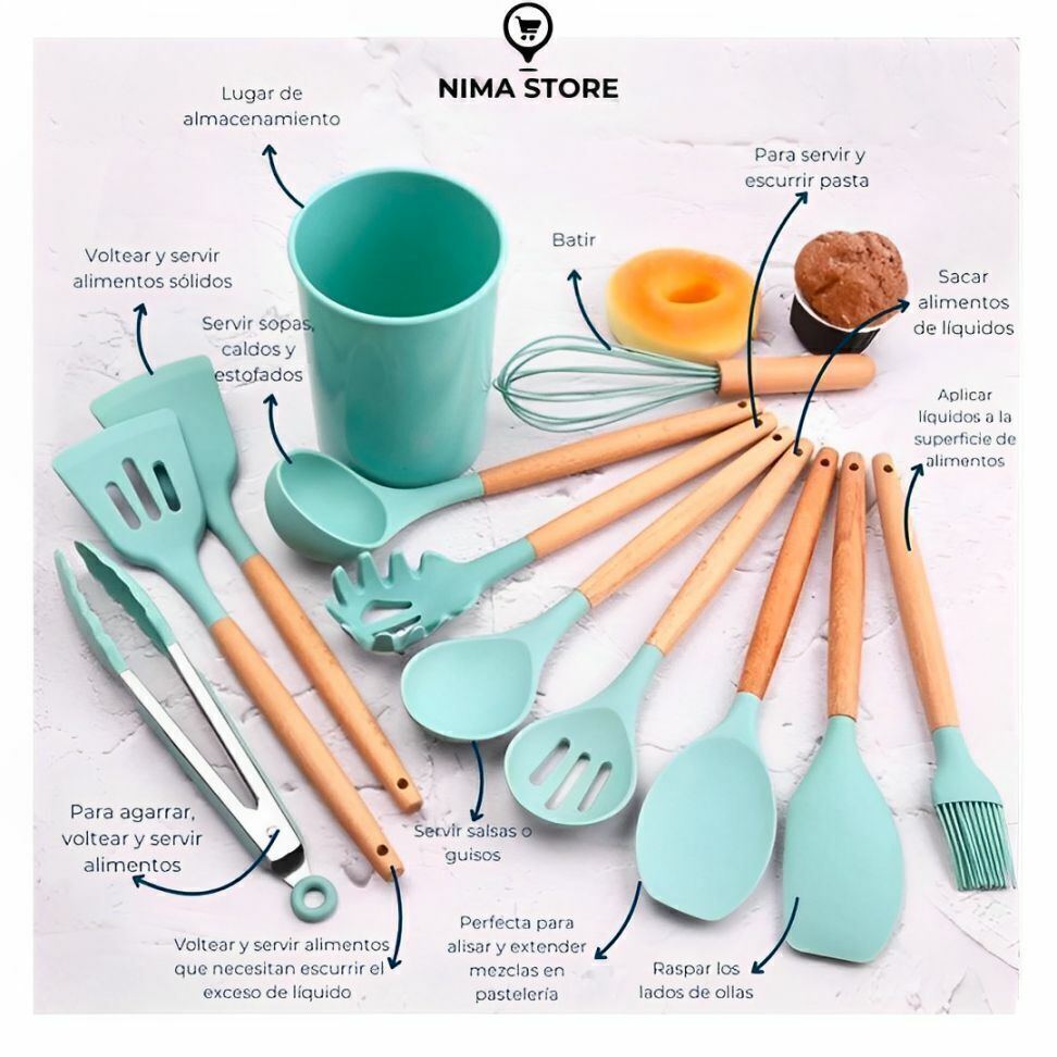 Kit de Utensilios Higiénicos Silicona x12