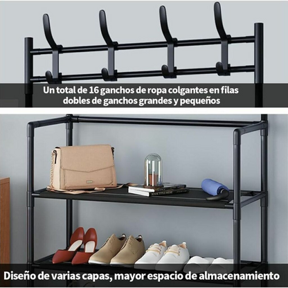 Perchero Organizador de 4 Estantes Estructura Firme