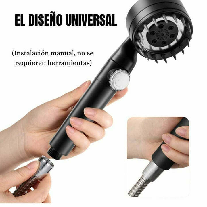 Cabezal de Ducha HidroSpa + Filtro + Manguera y Soporte de REGALO