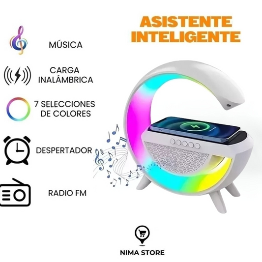Parlante Smart RGB Con Carga Inalambrica 5 En 1