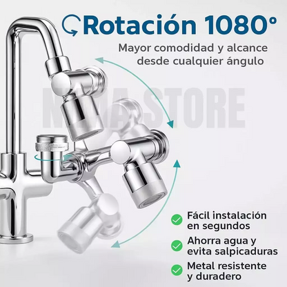 Extensor Para Canilla Anti Splash 1080° (METAL) + Alfombra Anti Splash de ¡REGALO!