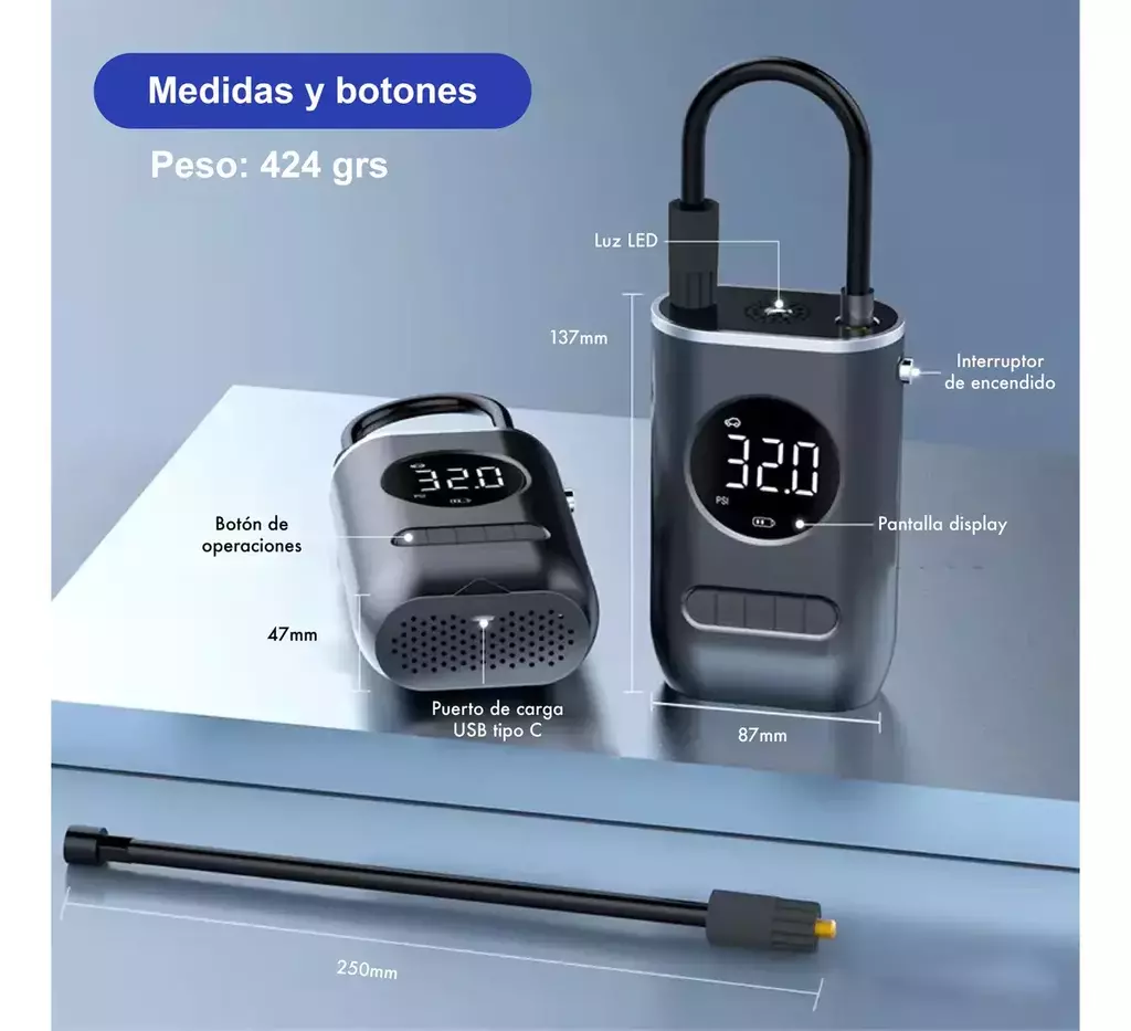 Compresor De Aire Inflador Portatil