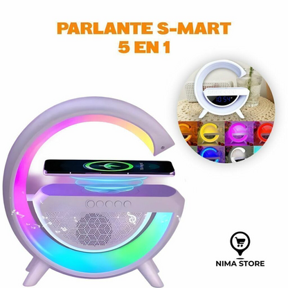 Parlante Smart RGB Con Carga Inalambrica 5 En 1