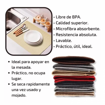 Pano De Microfibra Escurridor Absorbente Cocina