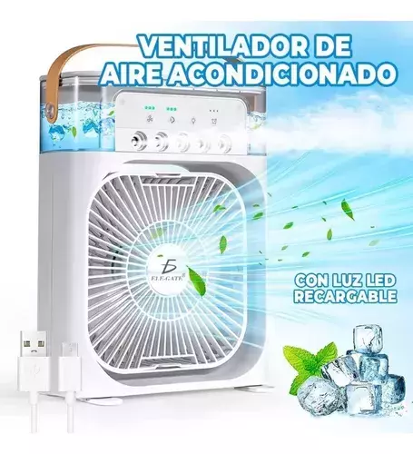 Ventilador Aire Frio Portátil Con Humificador
