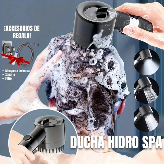 Cabezal de Ducha HidroSpa + Filtro + Manguera y Soporte de REGALO