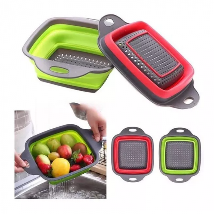 Colador retractil silicona cuadrado 17CM