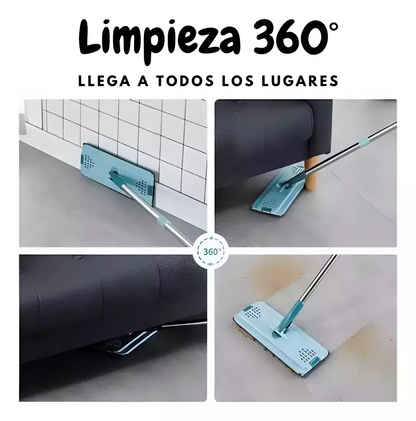 Clean Magic™ | Trapeador Mopa Plano + Balde Escurridor