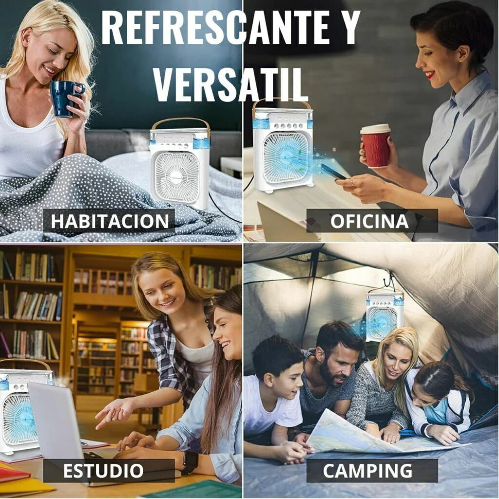Ventilador Aire Frio Portátil Con Humificador