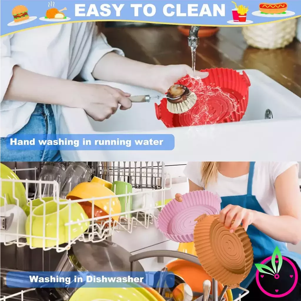 Molde Bandeja Silicona Redonda Freidora Aire Airfryer 20 Cm