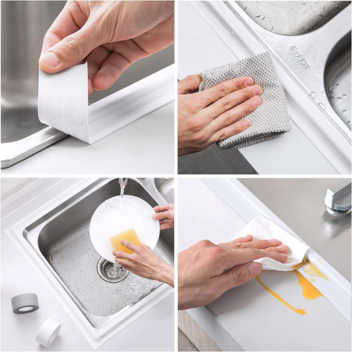 Cinta Selladora Para Inodoro o Bañadera Autoadhesiva Blanca