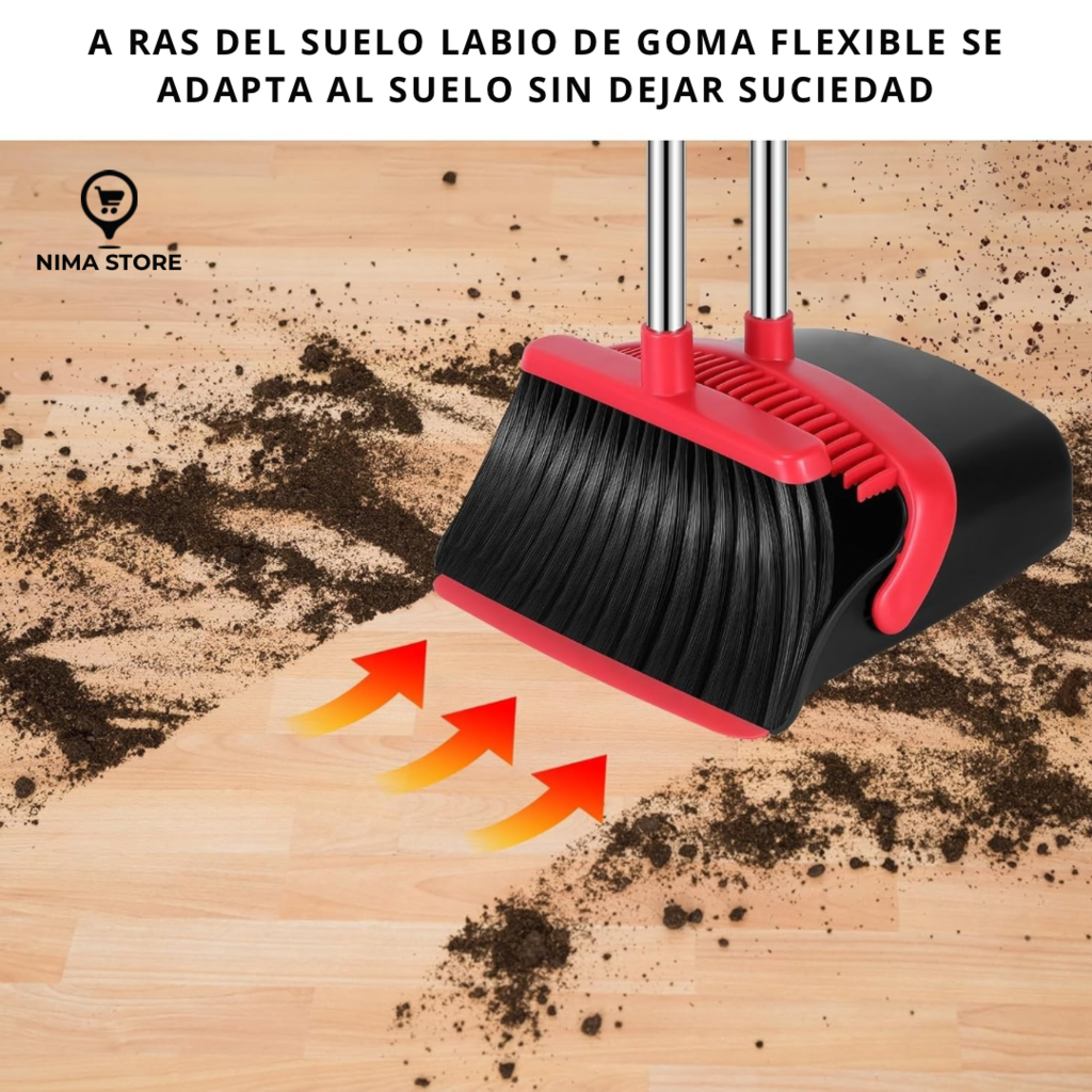 Escoba y Pala Sacapelusas con Mango