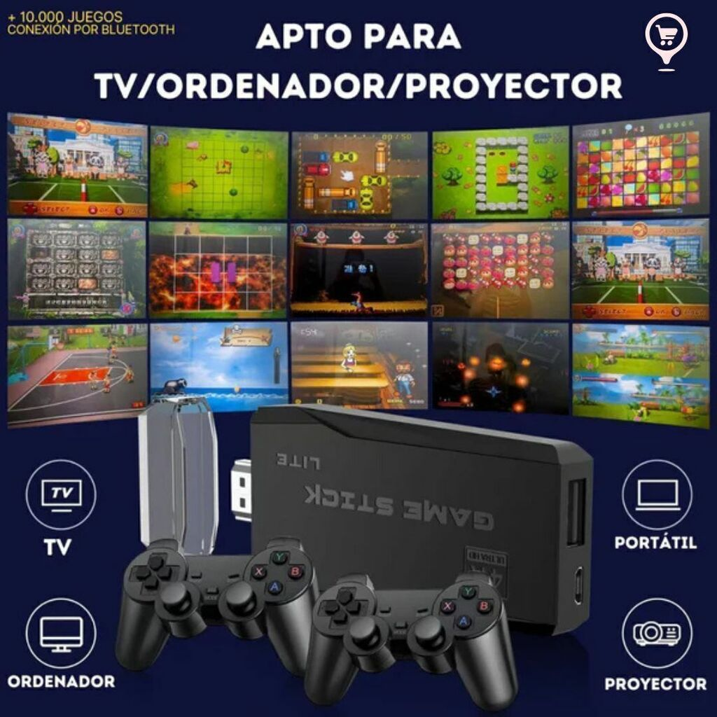 Consola Retro Con 2 Joystick (+10.000 Juegos Incluidos)