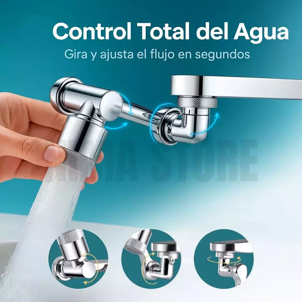 Extensor Para Canilla Anti Splash 1080° (METAL) + Alfombra Anti Splash de ¡REGALO!