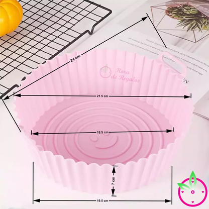 Molde Bandeja Silicona Redonda Freidora Aire Airfryer 20 Cm