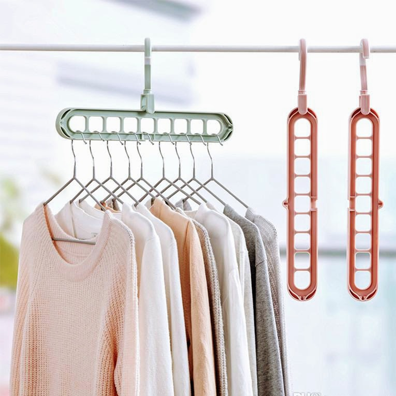 Percha Organizadora 9 Espacios Rebatible Pack x3
