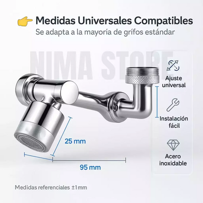 Extensor Para Canilla Anti Splash 1080° (METAL) + Alfombra Anti Splash de ¡REGALO!