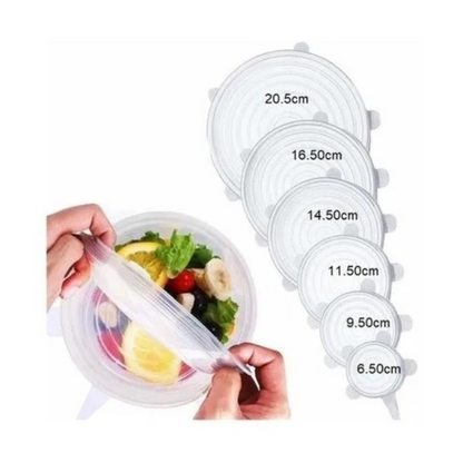 Set X 6 Tapas de Silicona Para Comidas/Frutas