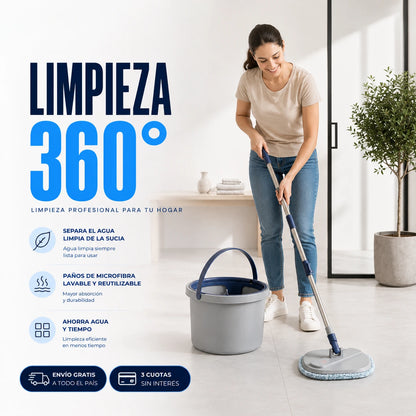 Spin Mop 360 Pro™ – Separa El Agua Limpia De La Sucia