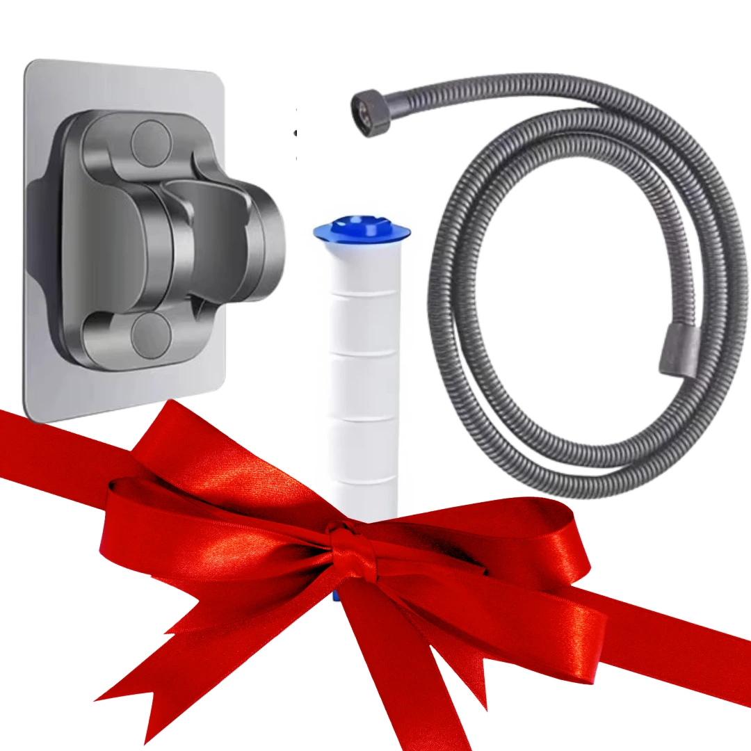Filtro de ducha, manguera y soporte incluidos de regalo